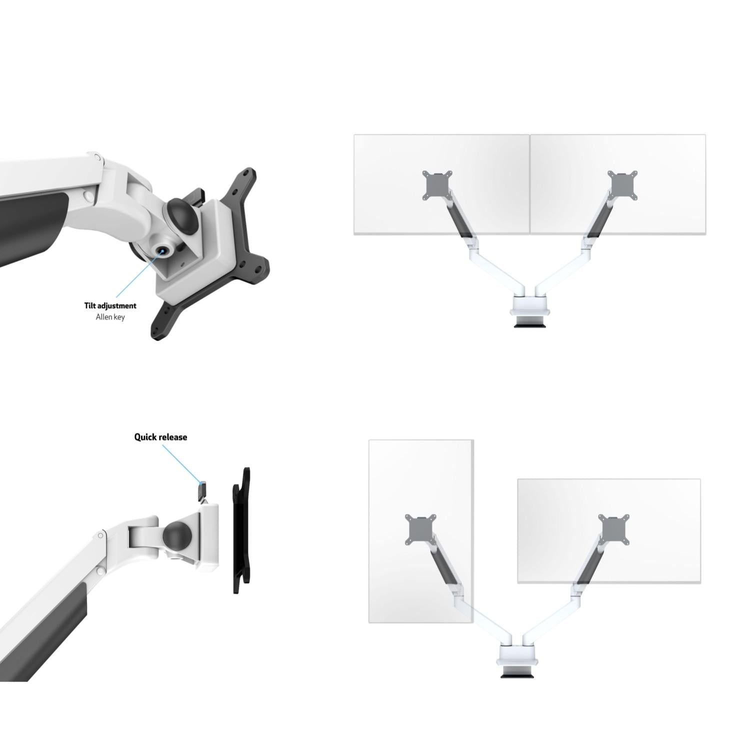 Multibrackets gaasiamordiga monitorihoidja dual 2